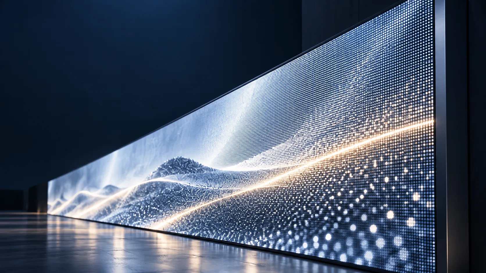 LED 屏体表面与边框概念示意，非具体产品结构图